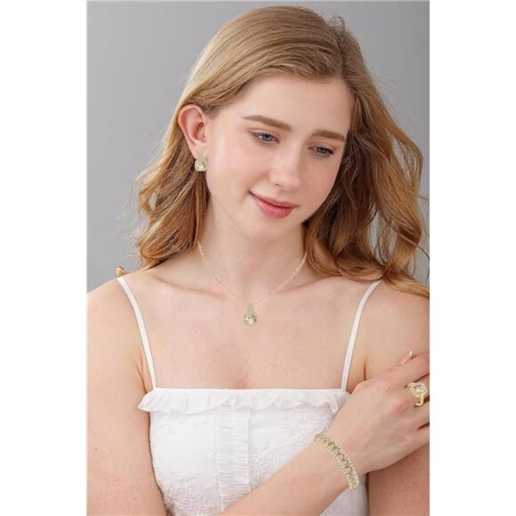 4pcs Cubic Zirconia Wedding Jewelry Sets for Bride Bridesmaid Cubic Zirconia - Picture 4 of 7